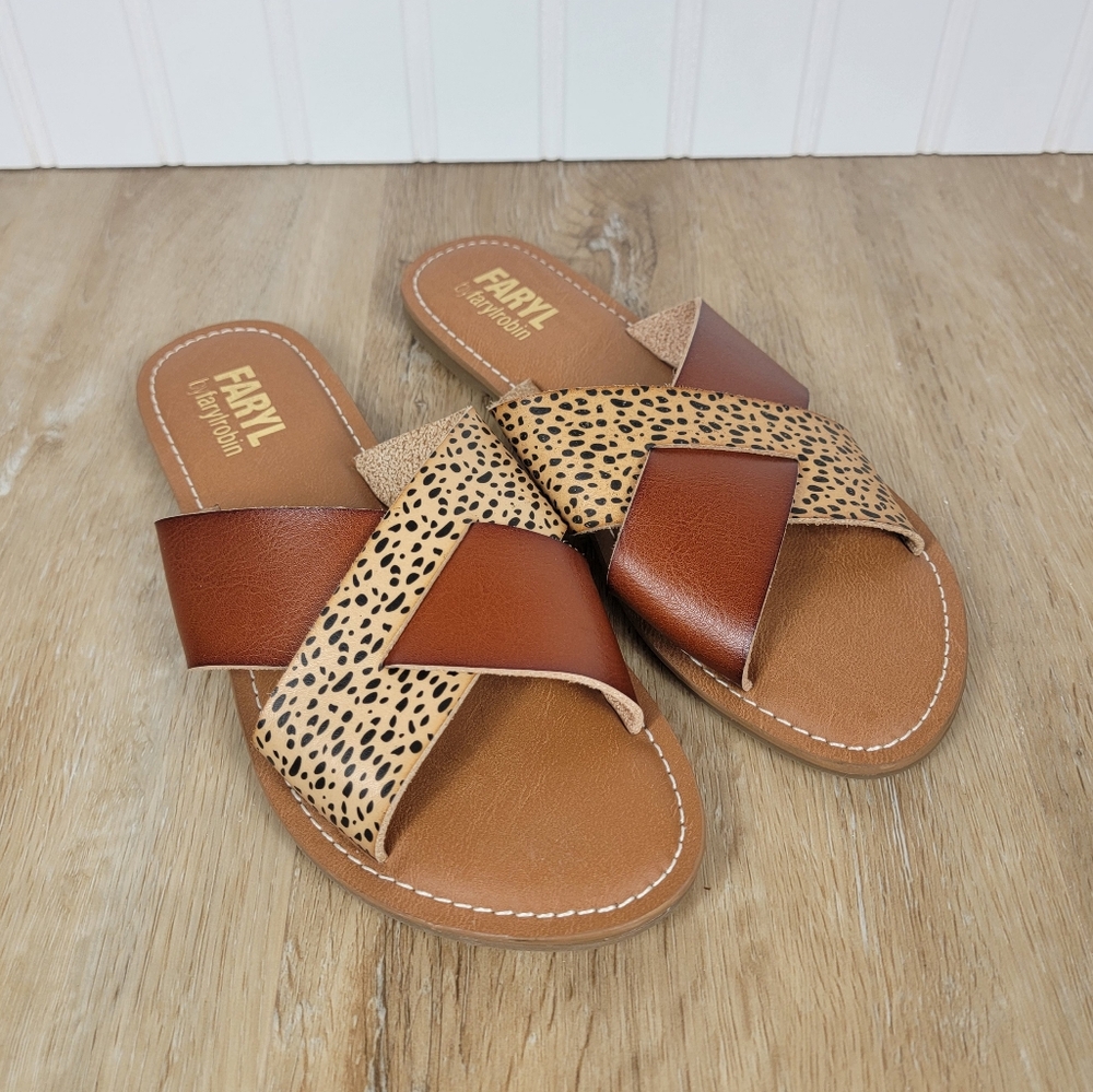 🆕️FARYL by farylrobin Faux Leather Animal Print Sandals